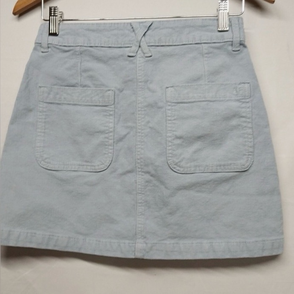 American Eagle Skirt Women 2 Blue Corduroy Super Hi Rise A Line Super Stretch - Picture 2 of 5